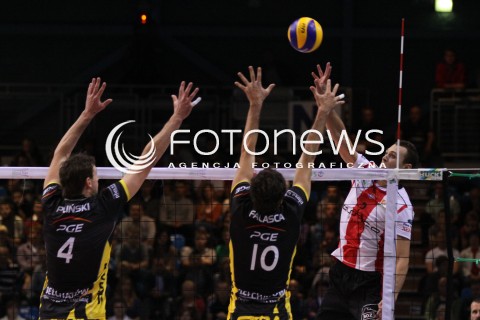 12.10.2011 RZESZOW SIATKOWKA PLUS LIGA 2011/2012 MEN VOLLEYBALL POLAND POLISH PLUSLIGA LEAGUE SEASON 2011/2012 MECZ ASSECO RESOVIA RZESZOW - PGE SKRA BELCHATOW N/Z ATAK LOTMAN BLOK PLINSKI FALASCA  