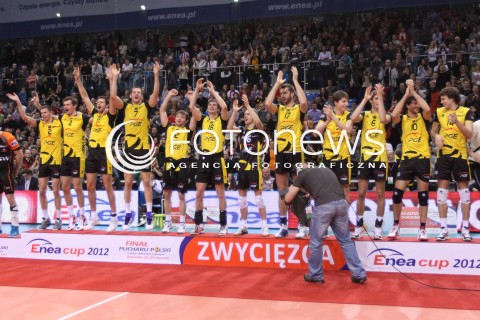  22.01.2012 RZESZOW SIATKOWKA PUCHAR POLSKI 2012 MEN VOLLEYBALL ENEA CUP MEN MECZ FINAL JASTRZEBSKI WEGIEL - PGE SKRA BELCHATOW N/Z RADOSC WYGRANA PUCHAR SIATKARZY PGE SKRA BELCHATOW  