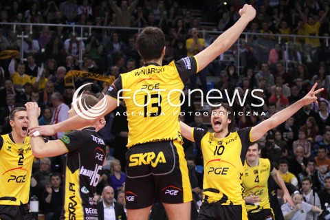  22.01.2012 RZESZOW SIATKOWKA PUCHAR POLSKI 2012 MEN VOLLEYBALL ENEA CUP MEN MECZ FINAL JASTRZEBSKI WEGIEL - PGE SKRA BELCHATOW N/Z RADOSC WYGRANA SIATKARZY PGE SKRA BELCHATOW  