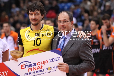  22.01.2012 RZESZOW SIATKOWKA PUCHAR POLSKI 2012 MEN VOLLEYBALL ENEA CUP MEN MECZ FINAL JASTRZEBSKI WEGIEL - PGE SKRA BELCHATOW N/Z MIGUEL ANGEL FALASCA  