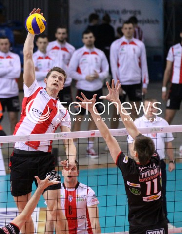  09.03.2012 RZESZOW SIATKOWKA PLUS LIGA 2011/2012 MEN VOLLEYBALL POLAND POLISH PLUSLIGA LEAGUE SEASON 2011/2012 MECZ ASSECO RESOVIA RZESZOW - TYTAN AZS CZESTOCHOWA N/Z PIOTR NOWAKOWSKI WOJCIECH SOBALA  