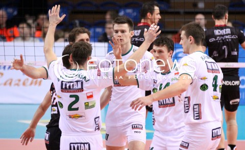  10.03.2012 RZESZOW SIATKOWKA PLUS LIGA 2011/2012 MEN VOLLEYBALL POLAND POLISH PLUSLIGA LEAGUE SEASON 2011/2012 MECZ ASSECO RESOVIA RZESZOW - TYTAN AZS CZESTOCHOWA N/Z RADOSC SIATKARZY TYTAN AZS CZESTOCHOWA  