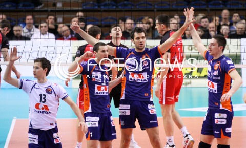  14.03.2012 RZESZOW SIATKOWKA PUCHAR CEV POLFINAL 2012 MEN 2011/2012 CEV VOLLEYBALL CUP MEN MECZ ASSECO RESOVIA RZESZOW -  ACH VOLLEY LUBLANA N/Z RADOSC SIATKARZY ACH VOLLEY LUBLANA  