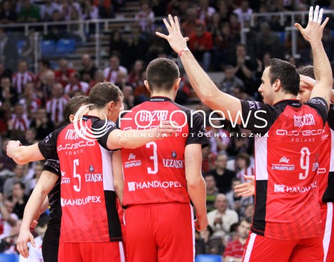 14.03.2012 RZESZOW SIATKOWKA PUCHAR CEV POLFINAL 2012 MEN 2011/2012 CEV VOLLEYBALL CUP MEN MECZ ASSECO RESOVIA RZESZOW -  ACH VOLLEY LUBLANA N/Z RADOSC SIATKARZY ASSECO RESOVIA  