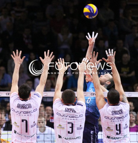  28.03.2012 RZESZOW SIATKOWKA PUCHAR CEV FINAL 2012 MEN 2011/2012 CEV VOLLEYBALL CUP MEN MECZ ASSECO RESOVIA RZESZOW -  DYNAMO MOSKWA N/Z NIKOLAY PAVLOV GYORGY GROZER WOJCIECH GRZYB OLIEG ACHREM ALEH AKHREM  