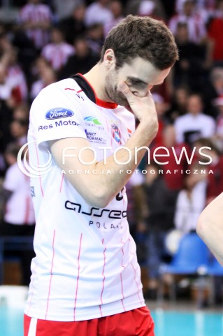  28.03.2012 RZESZOW SIATKOWKA PUCHAR CEV FINAL 2012 MEN 2011/2012 CEV VOLLEYBALL CUP MEN MECZ ASSECO RESOVIA RZESZOW -  DYNAMO MOSKWA N/Z MATEUSZ MIKA ZLOSC PRZEGRANA  