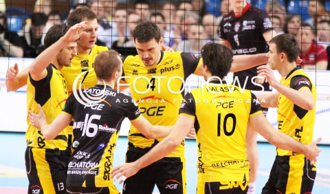  22.04.2012 RZESZOW SIATKOWKA PLUSLIGA 4. MECZ FINALOWY SEZONU 2011/2012 MEN VOLLEYBALL PLUSLIGA SEASON 2011/2012 FINAL GAME NUMBER 4 ASSECO RESOVIA - PGE SKRA BELCHATOW N/Z RADOSC SIATKARZY PGE SKRA BELCHATOW  
