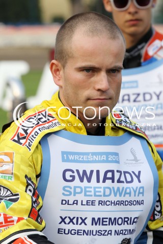  01.09.2012 RZESZOW ZUZEL SPEEDWAY GWIAZDY SPEEDWAYA DLA LEE RICHARDSONA I XXIX MEMORIAL EUGENIUSZA NAZIMKA N/Z DAWID STACHYRA FOTO MACIEJ GOCLON / FOTONEWS 