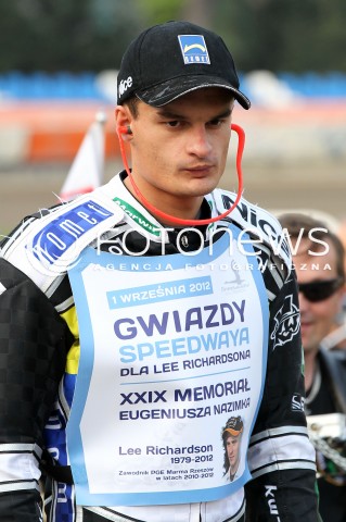  01.09.2012 RZESZOW ZUZEL SPEEDWAY GWIAZDY SPEEDWAYA DLA LEE RICHARDSONA I XXIX MEMORIAL EUGENIUSZA NAZIMKA N/Z JANUSZ KOLODZIEJ FOTO MACIEJ GOCLON / FOTONEWS 