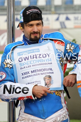  01.09.2012 RZESZOW ZUZEL SPEEDWAY GWIAZDY SPEEDWAYA DLA LEE RICHARDSONA I XXIX MEMORIAL EUGENIUSZA NAZIMKA N/Z ROMAN POVAZHNY FOTO MACIEJ GOCLON / FOTONEWS 
