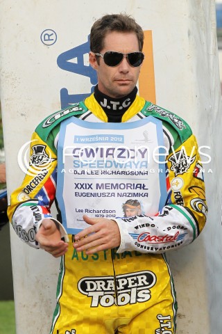  01.09.2012 RZESZOW ZUZEL SPEEDWAY GWIAZDY SPEEDWAYA DLA LEE RICHARDSONA I XXIX MEMORIAL EUGENIUSZA NAZIMKA N/Z DAVEY WATT FOTO MACIEJ GOCLON / FOTONEWS 