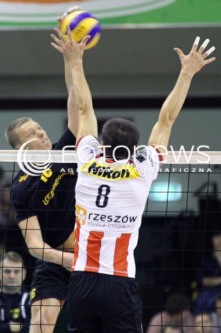  14.09.2012 KROSNO SIATKOWKA V TURNIEJ O PUCHAR PREZYDENTA MIASTA KROSNA MECZ ASSECO RESOVIA RZESZOW - LOTOS TREFL GDANSK N/Z PAWEL MIKOLAJCZAK RAFAL BUSZEK  