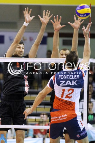 15.09.2012 KROSNO SIATKOWKA V TURNIEJ O PUCHAR PREZYDENTA MIASTA KROSNA MECZ ASSECO RESOVIA RZESZOW - ZAKSA KEDZIERZYN KOZLE N/Z PAUL LOTMAN GRZEGORZ KOSOK FELIPE FONTELES  