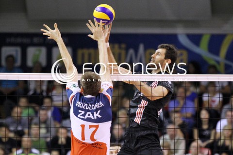  15.09.2012 KROSNO SIATKOWKA V TURNIEJ O PUCHAR PREZYDENTA MIASTA KROSNA MECZ ASSECO RESOVIA RZESZOW - ZAKSA KEDZIERZYN KOZLE N/Z GRZEGORZ KOSOK MARCIN MOZDZONEK  