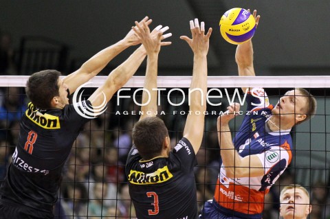  15.09.2012 KROSNO SIATKOWKA V TURNIEJ O PUCHAR PREZYDENTA MIASTA KROSNA MECZ ASSECO RESOVIA RZESZOW - ZAKSA KEDZIERZYN KOZLE N/Z JURIJ GLADYR RAFAL BUSZEK WOJCIECH GRZYB  