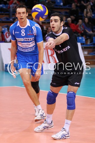  14.11.2012 RZESZOW SIATKOWKA LIGA MISTRZOW MEN CEV VOLLEYBALL CHAMPIONS LEAGUE 2013 MATCH ASSECO RESOVIA RZESZOW - BRE BANCA LANNUTTI CUNEO N/Z DANIELE DE PANDIS EMANUEL KOHUT  