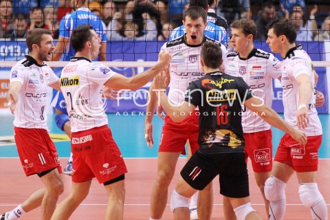  14.11.2012 RZESZOW SIATKOWKA LIGA MISTRZOW MEN CEV VOLLEYBALL CHAMPIONS LEAGUE 2013 MATCH ASSECO RESOVIA RZESZOW - BRE BANCA LANNUTTI CUNEO N/Z RADOSC NIKOLA KOVACEVIC ALEH ACHREM OLIEG AKHREM WOJCIECH GRZYB KRZYSZTOF IGNACZAK LUKAS TICHACEK ZBIGNIEW BARTMAN  