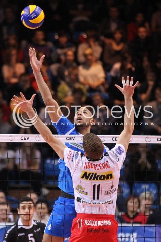  14.11.2012 RZESZOW SIATKOWKA LIGA MISTRZOW MEN CEV VOLLEYBALL CHAMPIONS LEAGUE 2013 MATCH ASSECO RESOVIA RZESZOW - BRE BANCA LANNUTTI CUNEO N/Z EARVIN NGAPETH NIKOLA KOVACEVIC  