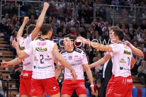  14.11.2012 RZESZOW SIATKOWKA LIGA MISTRZOW MEN CEV VOLLEYBALL CHAMPIONS LEAGUE 2013 MATCH ASSECO RESOVIA RZESZOW - BRE BANCA LANNUTTI CUNEO N/Z RADOSC SIATKARZY ZBIGNIEW BARTMAN ALEH ACHREM OLIEG AKHREM  