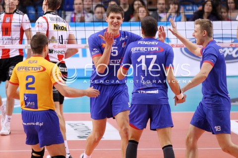  17.11.2012 RZESZOW SIATKOWKA PLUS LIGA 2012/2013 MEN VOLLEYBALL POLAND POLISH PLUSLIGA LEAGUE SEASON 2012/2013 MECZ ASSECO RESOVIA RZESZOW - EFFECTOR KIELCE N/Z BARTOSZ SUFA MILOSZ ZNISZCZOL NIKOLAY PENCHEV MICHAL KOZLOWSKI RADOSC  