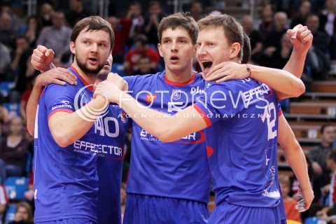  17.11.2012 RZESZOW SIATKOWKA PLUS LIGA 2012/2013 MEN VOLLEYBALL POLAND POLISH PLUSLIGA LEAGUE SEASON 2012/2013 MECZ ASSECO RESOVIA RZESZOW - EFFECTOR KIELCE N/Z GRZEGORZ PAJAK MILOSZ ZNISZCZOL GRZEGORZ KOKOCINSKI RADOSC  