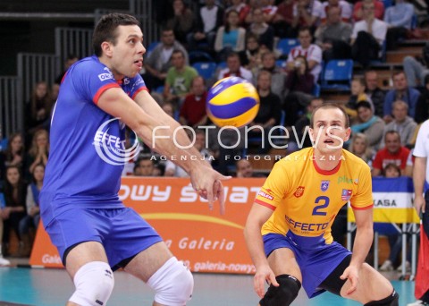  17.11.2012 RZESZOW SIATKOWKA PLUS LIGA 2012/2013 MEN VOLLEYBALL POLAND POLISH PLUSLIGA LEAGUE SEASON 2012/2013 MECZ ASSECO RESOVIA RZESZOW - EFFECTOR KIELCE N/Z ROBERT MILCZAREK BARTOSZ SUFA  