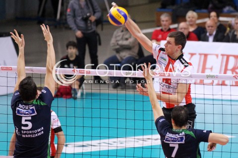  24.11.2012 RZESZOW SIATKOWKA PLUS LIGA 2012/2013 MEN VOLLEYBALL POLAND POLISH PLUSLIGA LEAGUE SEASON 2012/2013 MECZ ASSECO RESOVIA RZESZOW - AZS POLITECHNIKA WARSZAWSKA N/Z WOJCIECH GRZYB MARCIN NOWAK FABIAN DRZYZGA  