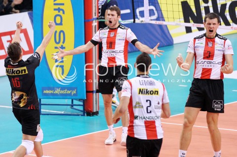  24.11.2012 RZESZOW SIATKOWKA PLUS LIGA 2012/2013 MEN VOLLEYBALL POLAND POLISH PLUSLIGA LEAGUE SEASON 2012/2013 MECZ ASSECO RESOVIA RZESZOW - AZS POLITECHNIKA WARSZAWSKA N/Z KRZYSZTOF IGNACZAK NIKOLA KOVACEVIC WOJCIECH GRZYB PAUL LOTMAN RADOSC  