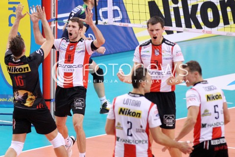  24.11.2012 RZESZOW SIATKOWKA PLUS LIGA 2012/2013 MEN VOLLEYBALL POLAND POLISH PLUSLIGA LEAGUE SEASON 2012/2013 MECZ ASSECO RESOVIA RZESZOW - AZS POLITECHNIKA WARSZAWSKA N/Z KRZYSZTOF IGNACZAK NIKOLA KOVACEVIC WOJCIECH GRZYB LUKAS TICHACEK PAUL LOTMAN RADOSC  