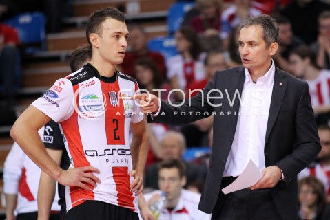  24.11.2012 RZESZOW SIATKOWKA PLUS LIGA 2012/2013 MEN VOLLEYBALL POLAND POLISH PLUSLIGA LEAGUE SEASON 2012/2013 MECZ ASSECO RESOVIA RZESZOW - AZS POLITECHNIKA WARSZAWSKA N/Z ANDRZEJ KOWAL TRENER ( HEAD COACH ) PAUL LOTMAN  