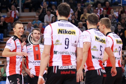  24.11.2012 RZESZOW SIATKOWKA PLUS LIGA 2012/2013 MEN VOLLEYBALL POLAND POLISH PLUSLIGA LEAGUE SEASON 2012/2013 MECZ ASSECO RESOVIA RZESZOW - AZS POLITECHNIKA WARSZAWSKA N/Z PAUL LOTMAN NIKOLA KOVACEVIC RADOSC  