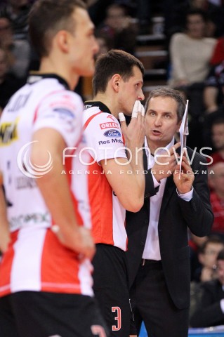  24.11.2012 RZESZOW SIATKOWKA PLUS LIGA 2012/2013 MEN VOLLEYBALL POLAND POLISH PLUSLIGA LEAGUE SEASON 2012/2013 MECZ ASSECO RESOVIA RZESZOW - AZS POLITECHNIKA WARSZAWSKA N/Z ANDRZEJ KOWAL TRENER ( HEAD COACH ) WOJCIECH GRZYB PAUL LOTMAN  