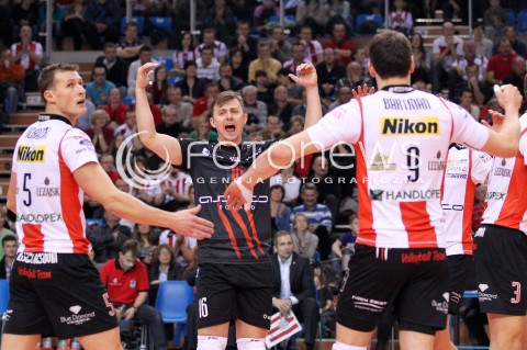  24.11.2012 RZESZOW SIATKOWKA PLUS LIGA 2012/2013 MEN VOLLEYBALL POLAND POLISH PLUSLIGA LEAGUE SEASON 2012/2013 MECZ ASSECO RESOVIA RZESZOW - AZS POLITECHNIKA WARSZAWSKA N/Z KRZYSZTOF IGNACZAK LUKAS TICHACEK RADOSC  