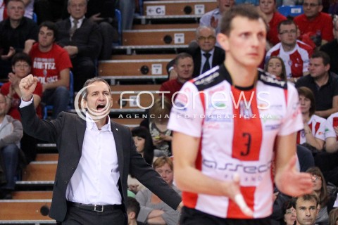  24.11.2012 RZESZOW SIATKOWKA PLUS LIGA 2012/2013 MEN VOLLEYBALL POLAND POLISH PLUSLIGA LEAGUE SEASON 2012/2013 MECZ ASSECO RESOVIA RZESZOW - AZS POLITECHNIKA WARSZAWSKA N/Z ANDRZEJ KOWAL TRENER ( HEAD COACH ) WOJCIECH GRZYB RADOSC  