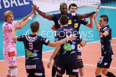  12.12.2012 RZESZOW SIATKOWKA LIGA MISTRZOW MEN CEV VOLLEYBALL CHAMPIONS LEAGUE 2013 MATCH ASSECO RESOVIA RZESZOW - ARAGO DE SETE N/Z RADOSC JUNOT MISTOCO FERDINAND TILLE  