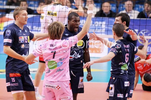  12.12.2012 RZESZOW SIATKOWKA LIGA MISTRZOW MEN CEV VOLLEYBALL CHAMPIONS LEAGUE 2013 MATCH ASSECO RESOVIA RZESZOW - ARAGO DE SETE N/Z RADOSC SIATKARZY ARAGO JOSE TREFLE  