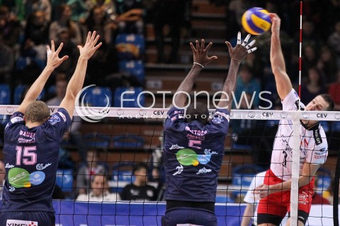  12.12.2012 RZESZOW SIATKOWKA LIGA MISTRZOW MEN CEV VOLLEYBALL CHAMPIONS LEAGUE 2013 MATCH ASSECO RESOVIA RZESZOW - ARAGO DE SETE N/Z ALEH ACHREM OLIEG AKHREM JUNOT MISTOCO LUKAS BAUER  