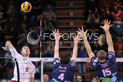  12.12.2012 RZESZOW SIATKOWKA LIGA MISTRZOW MEN CEV VOLLEYBALL CHAMPIONS LEAGUE 2013 MATCH ASSECO RESOVIA RZESZOW - ARAGO DE SETE N/Z ZBIGNIEW BARTMAN BAPTISTE GEILER LUKAS BAUER  