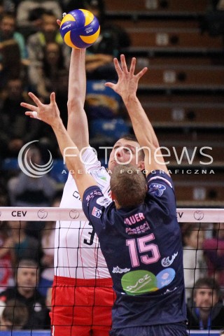  12.12.2012 RZESZOW SIATKOWKA LIGA MISTRZOW MEN CEV VOLLEYBALL CHAMPIONS LEAGUE 2013 MATCH ASSECO RESOVIA RZESZOW - ARAGO DE SETE N/Z WOJCIECH GRZYB LUKAS BAUER  