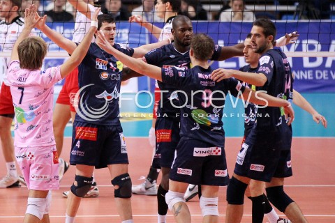  12.12.2012 RZESZOW SIATKOWKA LIGA MISTRZOW MEN CEV VOLLEYBALL CHAMPIONS LEAGUE 2013 MATCH ASSECO RESOVIA RZESZOW - ARAGO DE SETE N/Z RADOSC SIATKARZY ARAGO DE SETE  