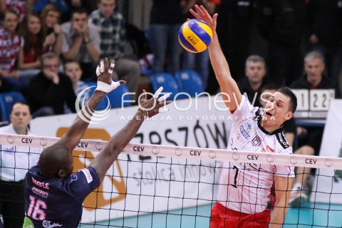  12.12.2012 RZESZOW SIATKOWKA LIGA MISTRZOW MEN CEV VOLLEYBALL CHAMPIONS LEAGUE 2013 MATCH ASSECO RESOVIA RZESZOW - ARAGO DE SETE N/Z ALEH ACHREM OLIEG AKHREM JOSE TREFLE  