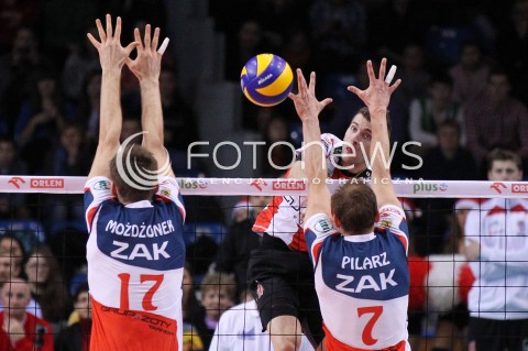  15.12.2012 RZESZOW SIATKOWKA PLUS LIGA 2012/2013 MEN VOLLEYBALL POLAND POLISH PLUSLIGA LEAGUE SEASON 2012/2013 MECZ ASSECO RESOVIA RZESZOW - ZAKSA KEDZIERZYN KOZLE N/Z NIKOLA KOVACEVIC GRZEGORZ PILARZ MARCIN MOZDZONEK  