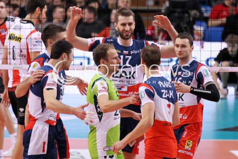  15.12.2012 RZESZOW SIATKOWKA PLUS LIGA 2012/2013 MEN VOLLEYBALL POLAND POLISH PLUSLIGA LEAGUE SEASON 2012/2013 MECZ ASSECO RESOVIA RZESZOW - ZAKSA KEDZIERZYN KOZLE N/Z RADOSC MARCIN MOZDZONEK MICHAL RUCIAK PIOTR GACEK  