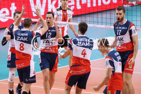  15.12.2012 RZESZOW SIATKOWKA PLUS LIGA 2012/2013 MEN VOLLEYBALL POLAND POLISH PLUSLIGA LEAGUE SEASON 2012/2013 MECZ ASSECO RESOVIA RZESZOW - ZAKSA KEDZIERZYN KOZLE N/Z RADOSC JURIJ GLADYR MICHAL RUCIAK FELIPE FONTELES ANTONIN ROUZIER GRZEGORZ PILARZ MARCIN MOZDZONEK  