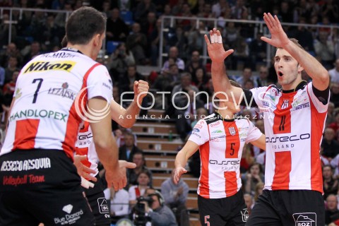  15.12.2012 RZESZOW SIATKOWKA PLUS LIGA 2012/2013 MEN VOLLEYBALL POLAND POLISH PLUSLIGA LEAGUE SEASON 2012/2013 MECZ ASSECO RESOVIA RZESZOW - ZAKSA KEDZIERZYN KOZLE N/Z RADOSC NIKOLA KOVACEVIC  