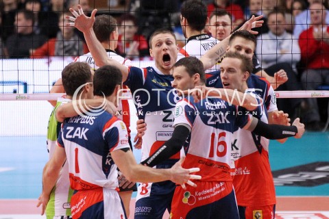  15.12.2012 RZESZOW SIATKOWKA PLUS LIGA 2012/2013 MEN VOLLEYBALL POLAND POLISH PLUSLIGA LEAGUE SEASON 2012/2013 MECZ ASSECO RESOVIA RZESZOW - ZAKSA KEDZIERZYN KOZLE N/Z RADOSC JURIJ GLADYR PIOTR GACEK GRZEGORZ PILARZ SERHIY KAPELUS  