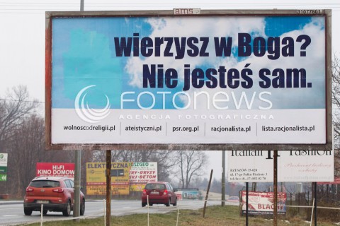 Zniszczone ateistyczne bilboardy w Rzeszowie