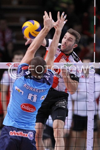  04.01.2013 RZESZOW SIATKOWKA PLUS LIGA 2012/2013 MEN VOLLEYBALL POLAND POLISH PLUSLIGA LEAGUE SEASON 2012/2013 MECZ ASSECO RESOVIA RZESZOW - DELECTA BYDGOSZCZ N/Z NIKOLA KOVACEVIC DAWID KONARSKI  