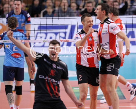  04.01.2013 RZESZOW SIATKOWKA PLUS LIGA 2012/2013 MEN VOLLEYBALL POLAND POLISH PLUSLIGA LEAGUE SEASON 2012/2013 MECZ ASSECO RESOVIA RZESZOW - DELECTA BYDGOSZCZ N/Z WOJCIECH GRZYB PAUL LOTMAN KRZYSZTOF IGNACZAK RADOSC  