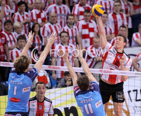  04.01.2013 RZESZOW SIATKOWKA PLUS LIGA 2012/2013 MEN VOLLEYBALL POLAND POLISH PLUSLIGA LEAGUE SEASON 2012/2013 MECZ ASSECO RESOVIA RZESZOW - DELECTA BYDGOSZCZ N/Z JOCHEN SCHOPS STEPHANE ANTIGA ANDRZEJ WRONA  